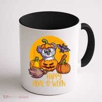 Koala On Pumpkin Witch Hat Pumpkin Face Halloween Koala Coffee Mug thumb 1