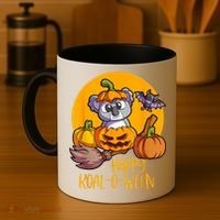 Koala On Pumpkin Witch Hat Pumpkin Face Halloween Koala Coffee Mug thumb 4