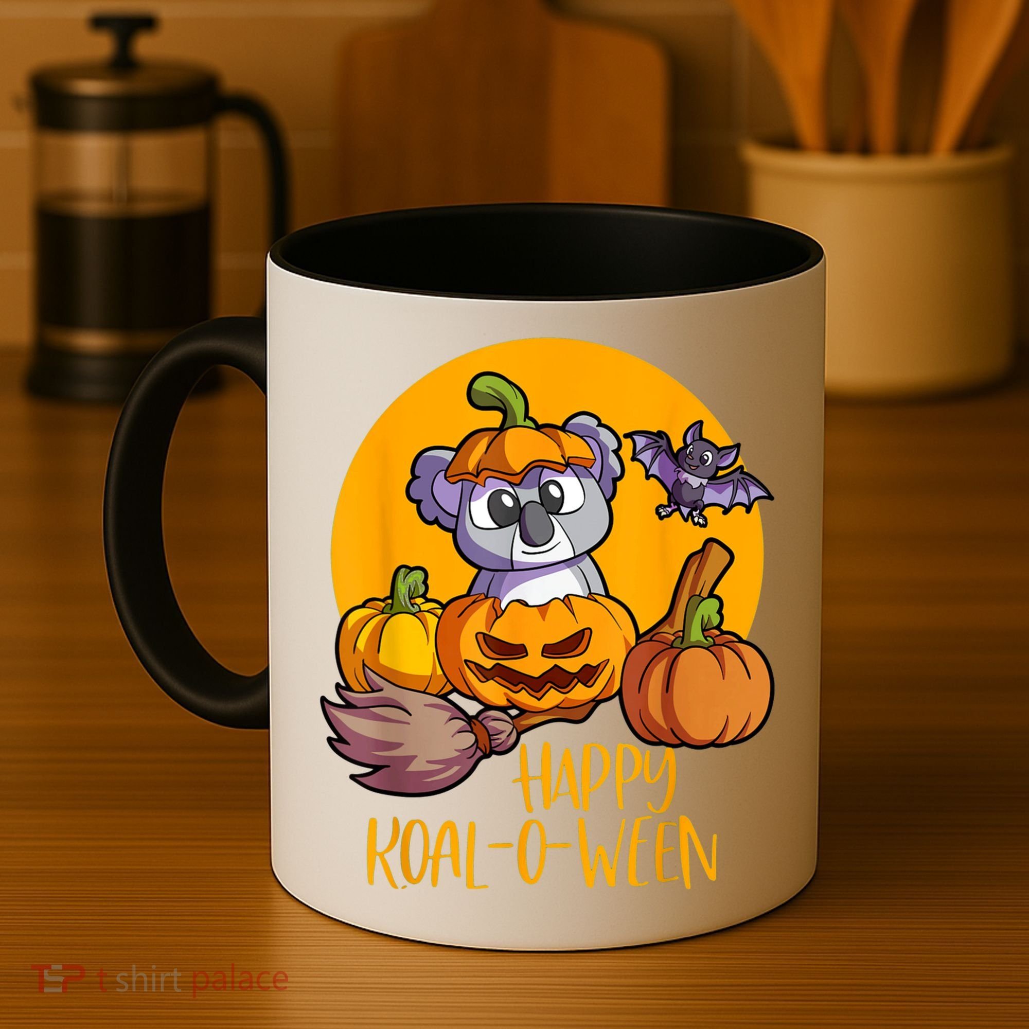 Koala On Pumpkin Witch Hat Pumpkin Face Halloween Koala Coffee Mug
