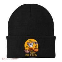 Koala On Pumpkin Witch Hat Pumpkin Face Halloween Koala Beanie thumb 0