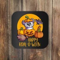 Koala On Pumpkin Witch Hat Pumpkin Face Halloween Koala Coaster thumb 0