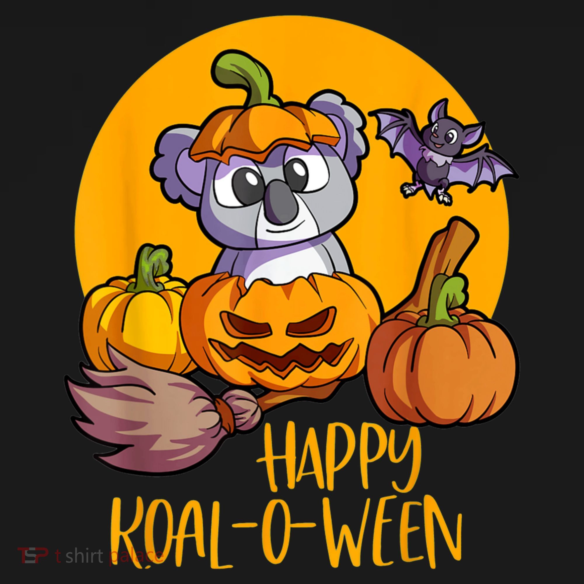 Koala On Pumpkin Witch Hat Pumpkin Face Halloween Koala Coaster