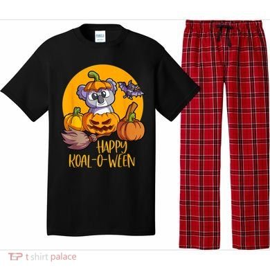 Koala On Pumpkin Witch Hat Pumpkin Face Halloween Koala Pajama Set