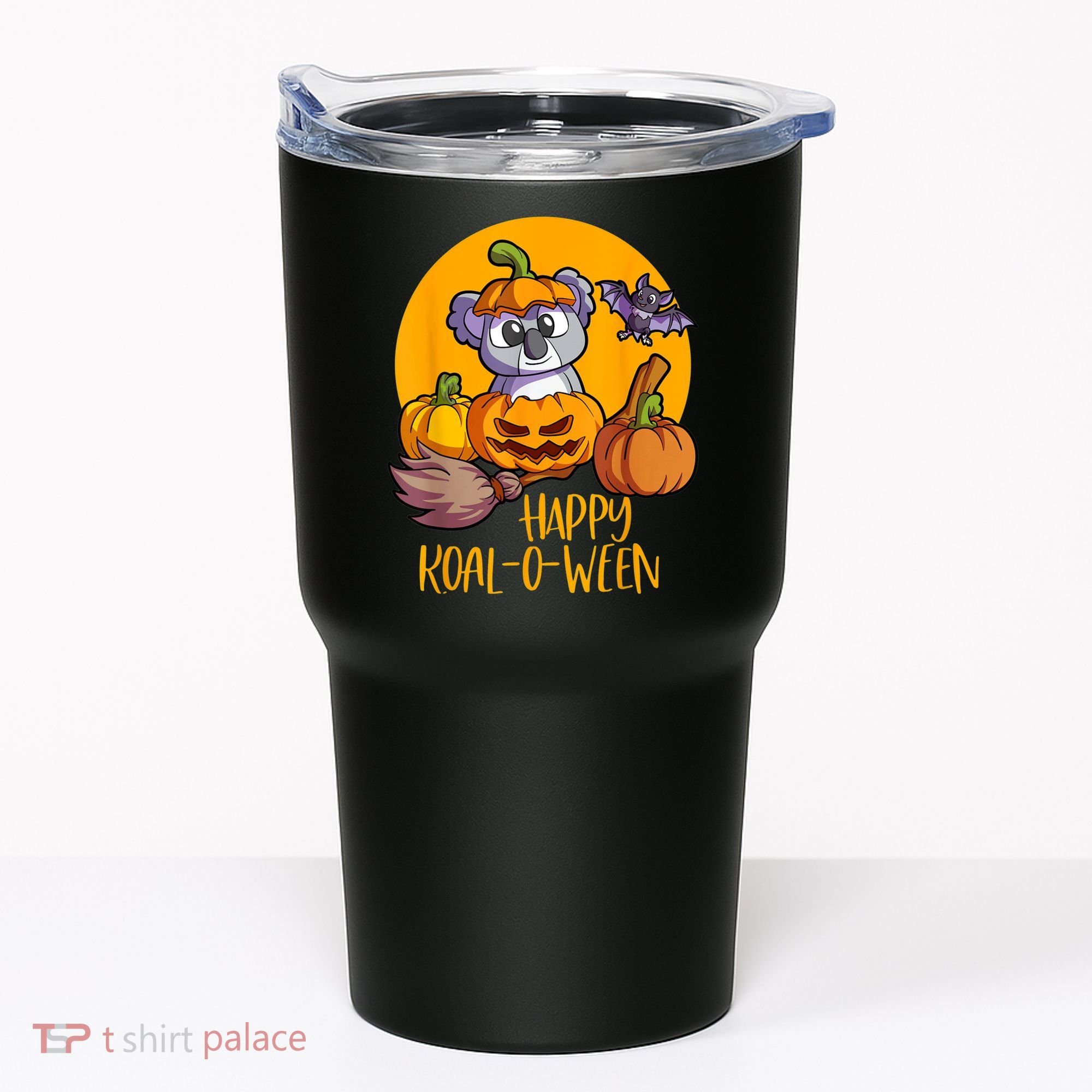 Koala On Pumpkin Witch Hat Pumpkin Face Halloween Koala Tumbler