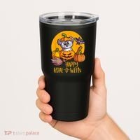 Koala On Pumpkin Witch Hat Pumpkin Face Halloween Koala Tumbler thumb 2