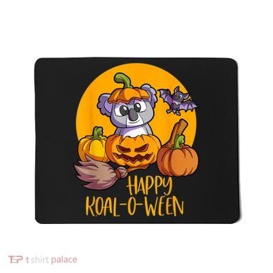 Koala On Pumpkin Witch Hat Pumpkin Face Halloween Koala Mousepad
