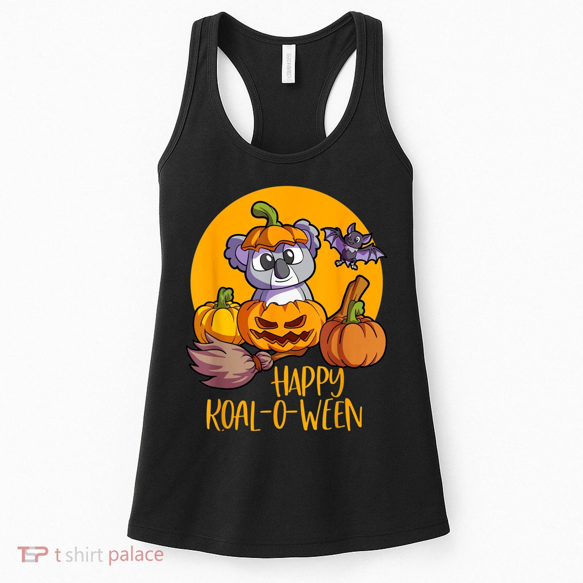 Koala On Pumpkin Witch Hat Pumpkin Face Halloween Koala Women's Tank Top