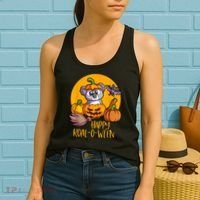 Koala On Pumpkin Witch Hat Pumpkin Face Halloween Koala Women's Tank Top thumb 2