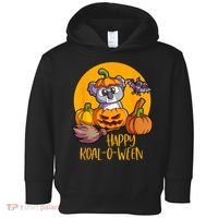Koala On Pumpkin Witch Hat Pumpkin Face Halloween Koala Toddler Hoodie thumb 0