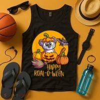 Koala On Pumpkin Witch Hat Pumpkin Face Halloween Koala Tank Top thumb 4