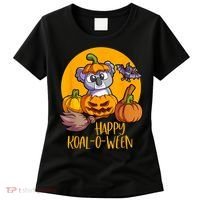 Koala On Pumpkin Witch Hat Pumpkin Face Halloween Koala Women's T-Shirt thumb 0