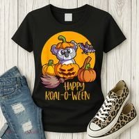 Koala On Pumpkin Witch Hat Pumpkin Face Halloween Koala Women's T-Shirt thumb 3