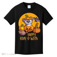 Koala On Pumpkin Witch Hat Pumpkin Face Halloween Koala Kids T-Shirt thumb 0