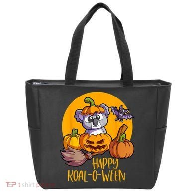 Koala On Pumpkin Witch Hat Pumpkin Face Halloween Koala Tote Bag
