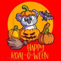 Koala On Pumpkin Witch Hat Pumpkin Face Halloween Koala Santa Hat thumb 1