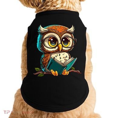 Kawaii Owl Reads Book Reading Bookworm Library Book Doggie Tank