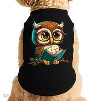 Kawaii Owl Reads Book Reading Bookworm Library Book Doggie Tank thumb 0