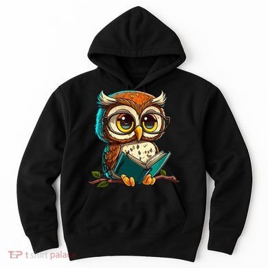 Kawaii Owl Reads Book Reading Bookworm Library Book Hoodie