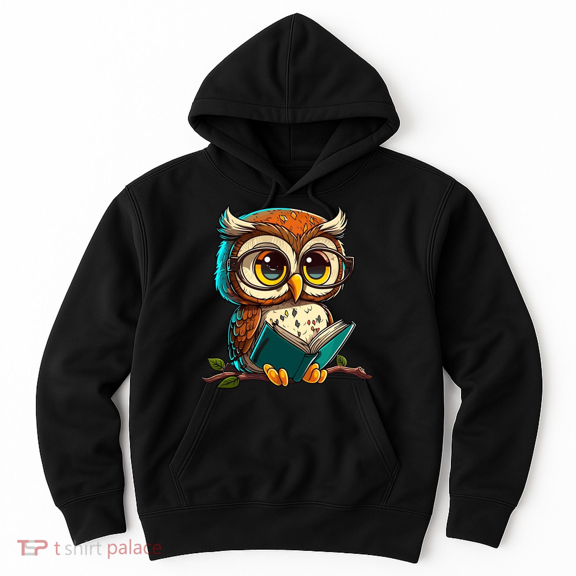 Kawaii Owl Reads Book Reading Bookworm Library Book Hoodie