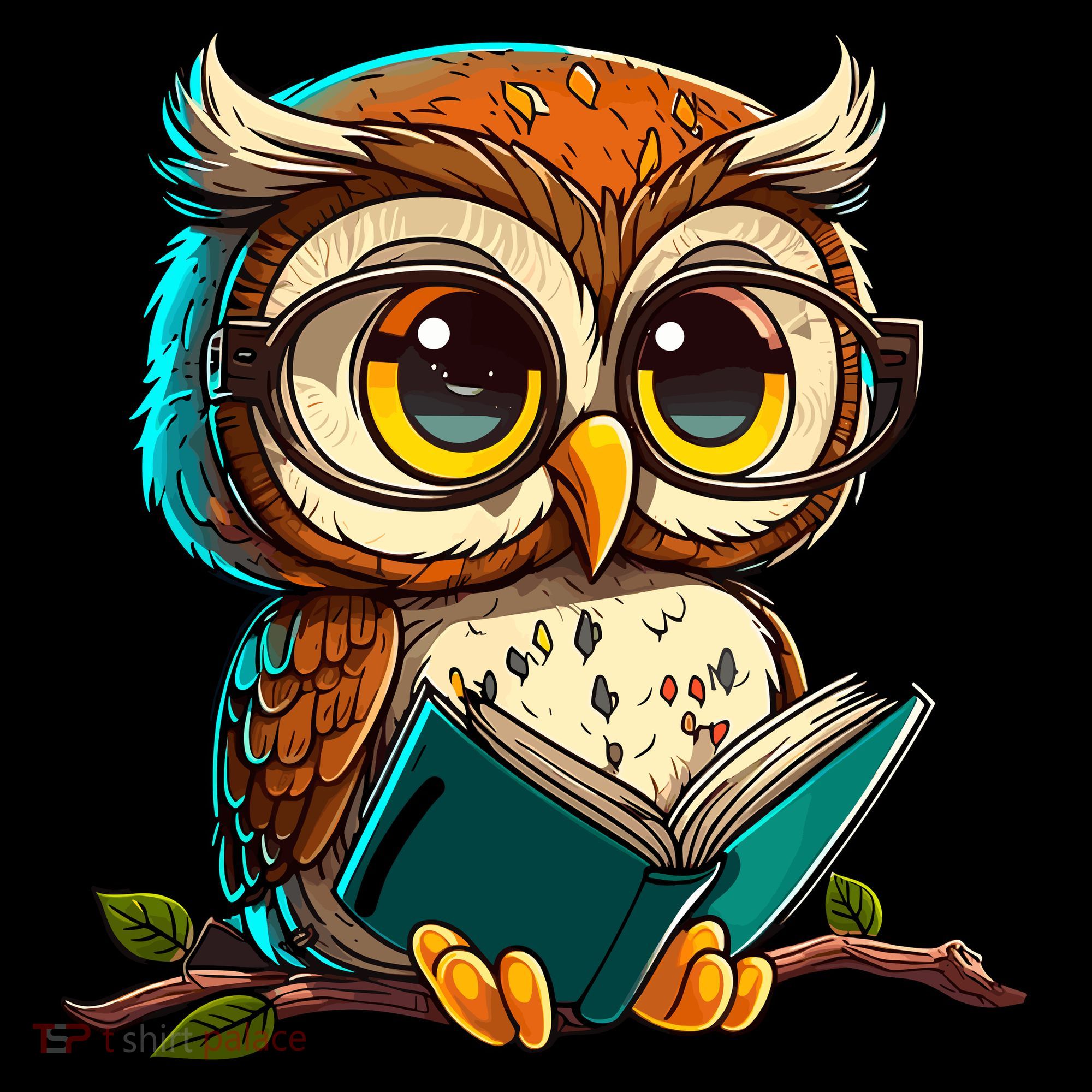 Kawaii Owl Reads Book Reading Bookworm Library Book Women's Hoodie