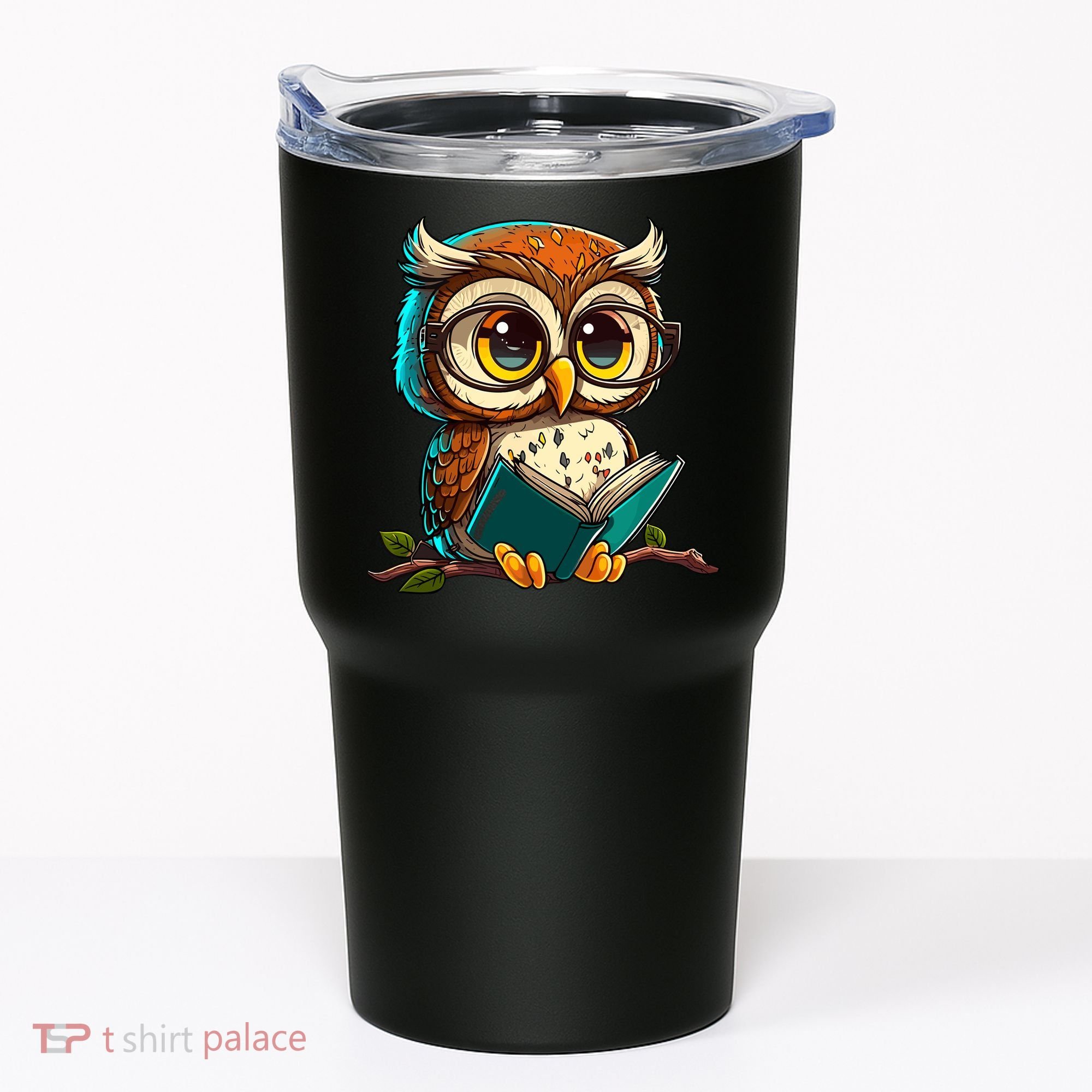 Kawaii Owl Reads Book Reading Bookworm Library Book Tumbler