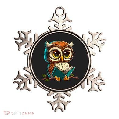 Kawaii Owl Reads Book Reading Bookworm Library Book Ornament