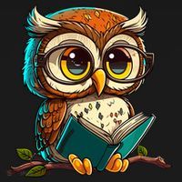 Kawaii Owl Reads Book Reading Bookworm Library Book Ornament thumb 1