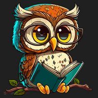 Kawaii Owl Reads Book Reading Bookworm Library Book Golf Towel thumb 3