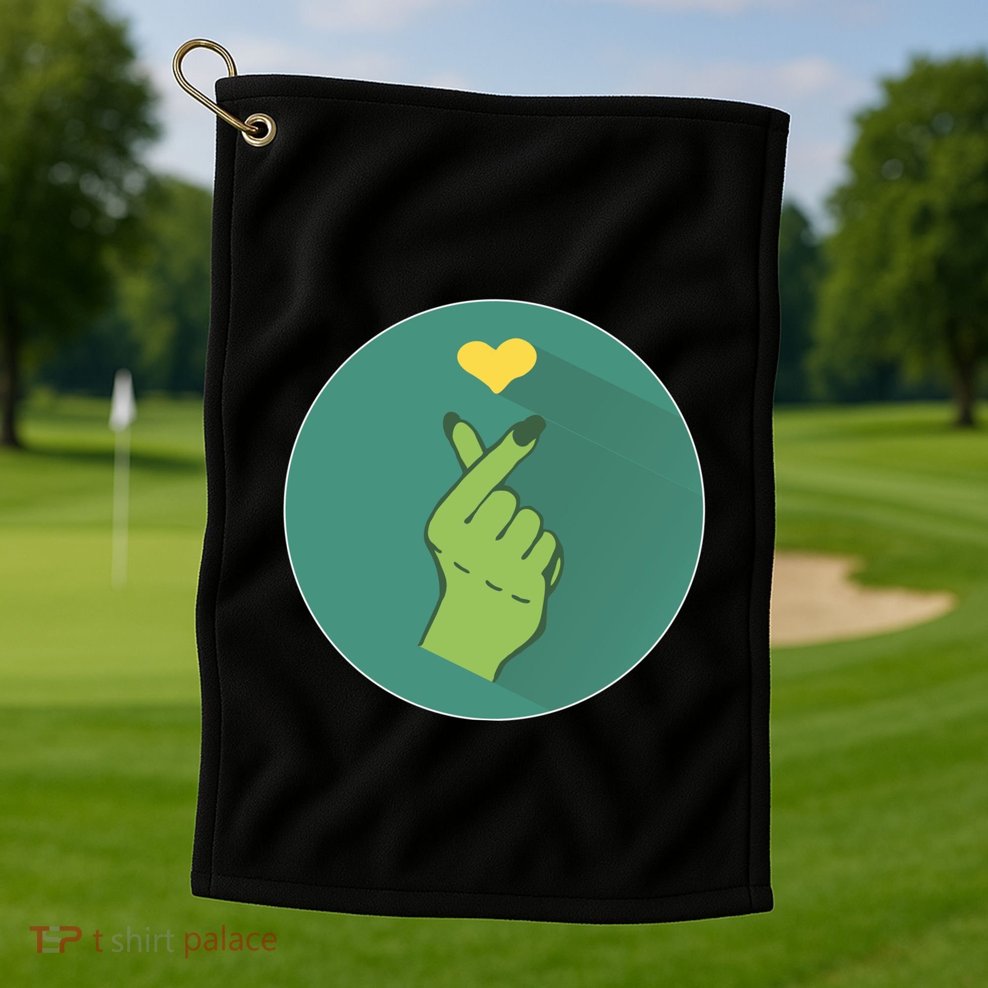 Korean Heart Zombie Golf Towel