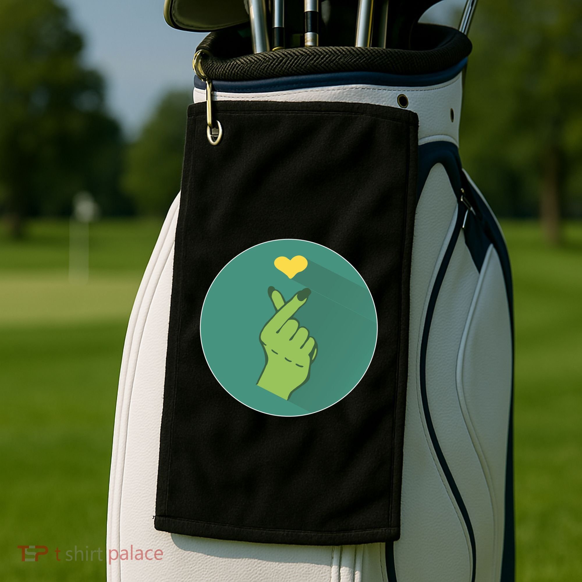 Korean Heart Zombie Golf Towel