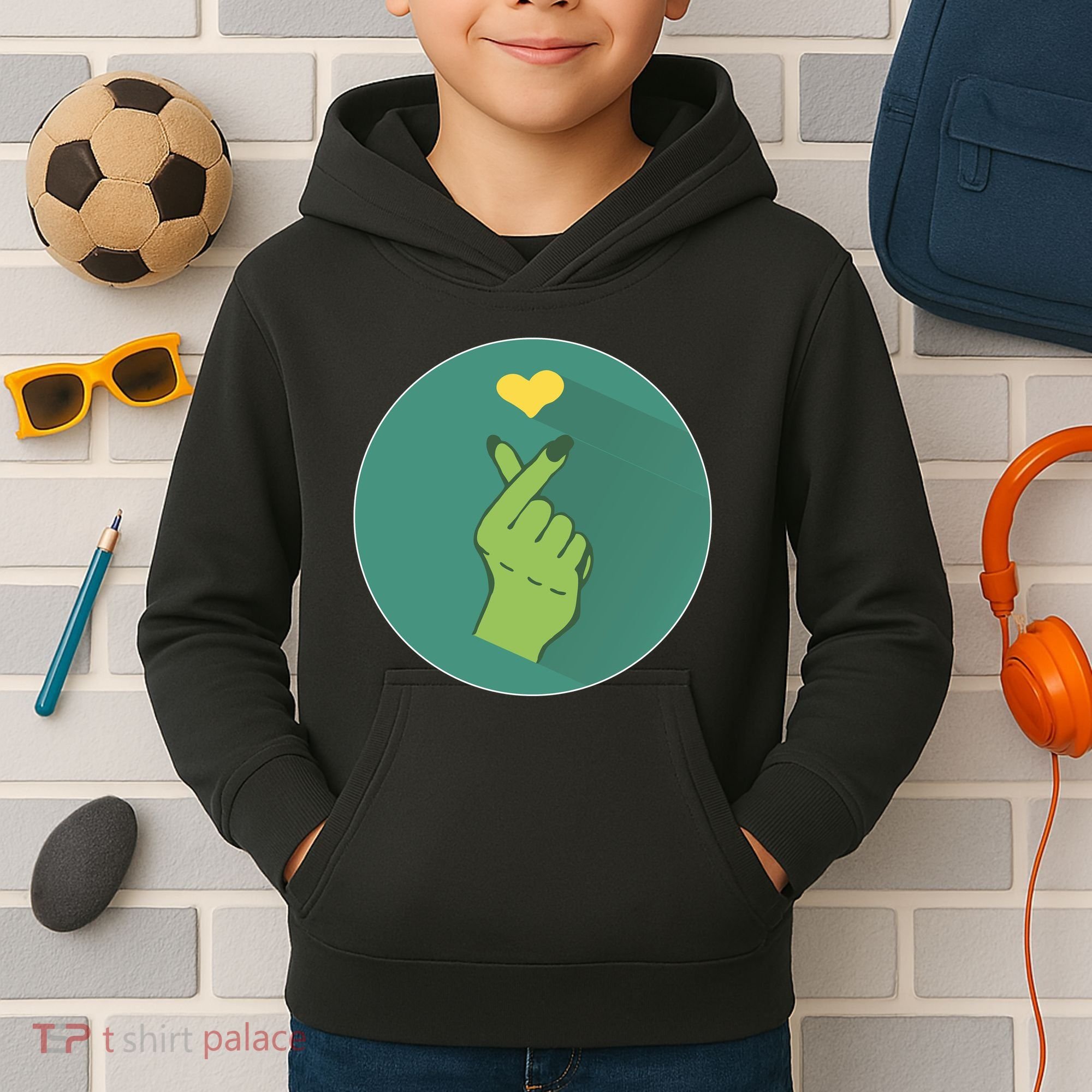 Korean Heart Zombie Kids Hoodie