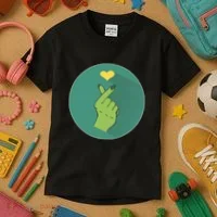 Korean Heart Zombie Kids T-Shirt thumb 3