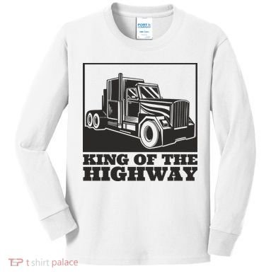 King Of The Highway Trucker Kids Long Sleeve Shirt
