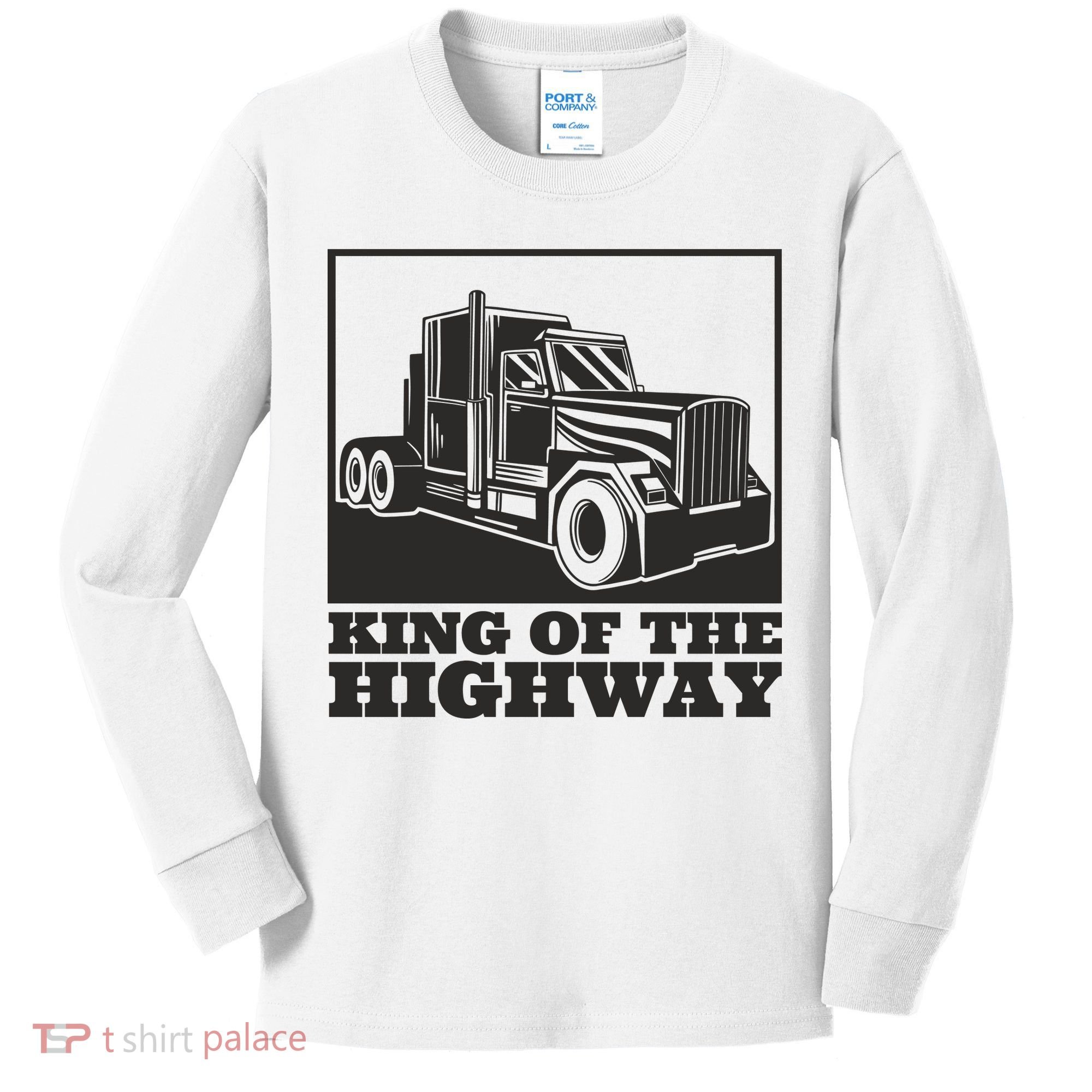 King Of The Highway Trucker Kids Long Sleeve Shirt