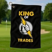 King Of Trades Electrician Golf Towel thumb 1