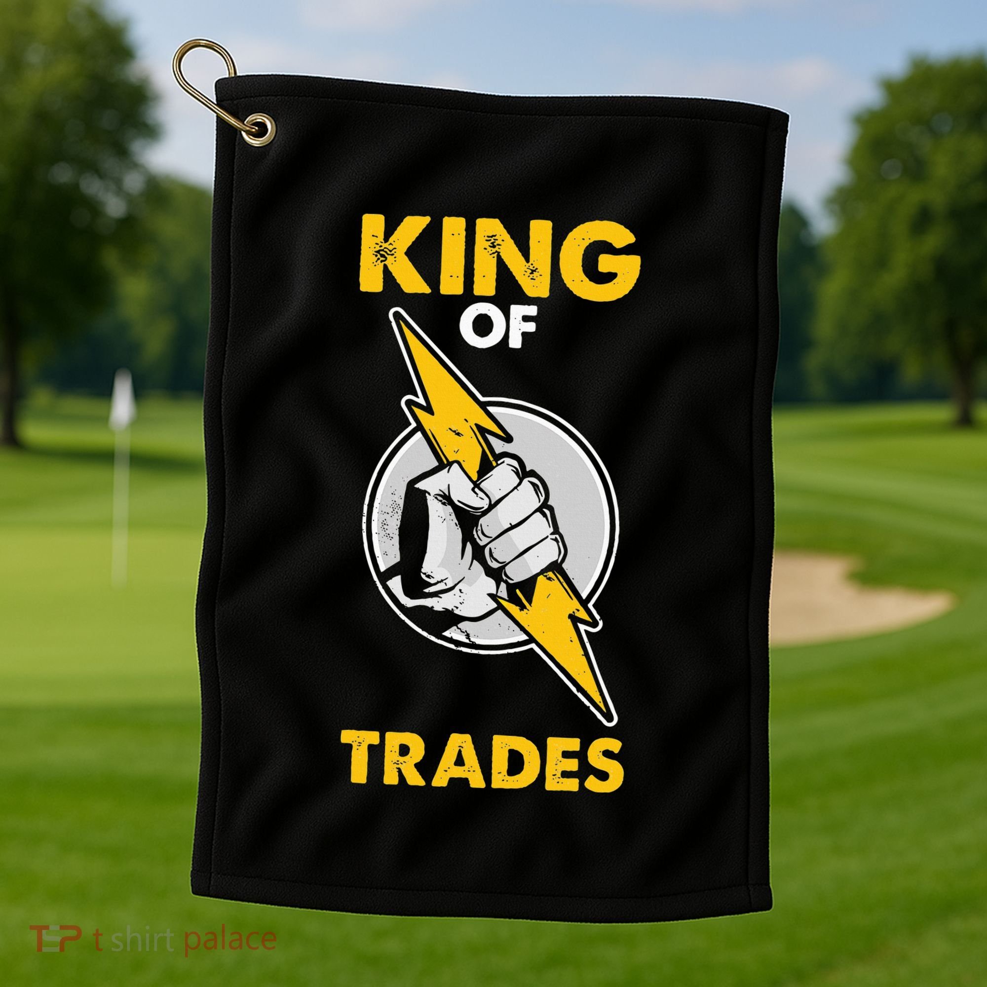 King Of Trades Electrician Golf Towel