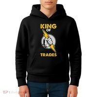 King Of Trades Electrician Kids Hoodie thumb 4