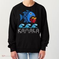 Kamala Over Trump Blue Wave Big Fish Eats Small Fish Women's Sweatshirt thumb 0