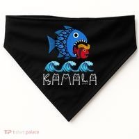 Kamala Over Trump Blue Wave Big Fish Eats Small Fish USA-Made Doggie Bandana thumb 0