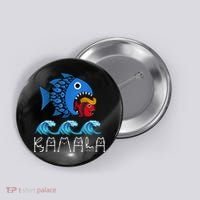 Kamala Over Trump Blue Wave Big Fish Eats Small Fish Button thumb 0