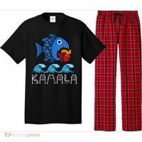 Kamala Over Trump Blue Wave Big Fish Eats Small Fish Pajama Set thumb 0