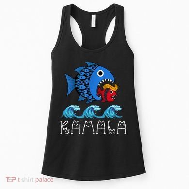Kamala Over Trump Blue Wave Big Fish Eats Small Fish Women's Tank Top