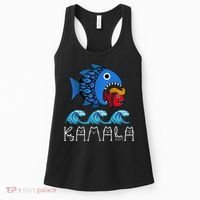 Kamala Over Trump Blue Wave Big Fish Eats Small Fish Women's Tank Top thumb 0