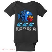 Kamala Over Trump Blue Wave Big Fish Eats Small Fish Baby Bodysuit thumb 0