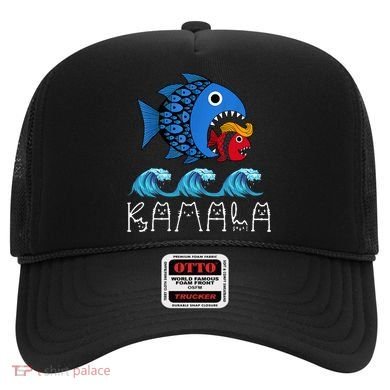 Kamala Over Trump Blue Wave Big Fish Eats Small Fish Hat