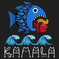 Kamala Over Trump Blue Wave Big Fish Eats Small Fish Hat thumb 2
