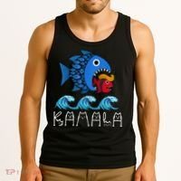Kamala Over Trump Blue Wave Big Fish Eats Small Fish Tank Top thumb 3
