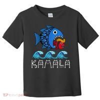 Kamala Over Trump Blue Wave Big Fish Eats Small Fish Toddler T-Shirt thumb 0