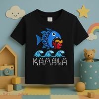 Kamala Over Trump Blue Wave Big Fish Eats Small Fish Toddler T-Shirt thumb 3