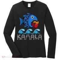 Kamala Over Trump Blue Wave Big Fish Eats Small Fish Women's Long Sleeve Shirt thumb 0